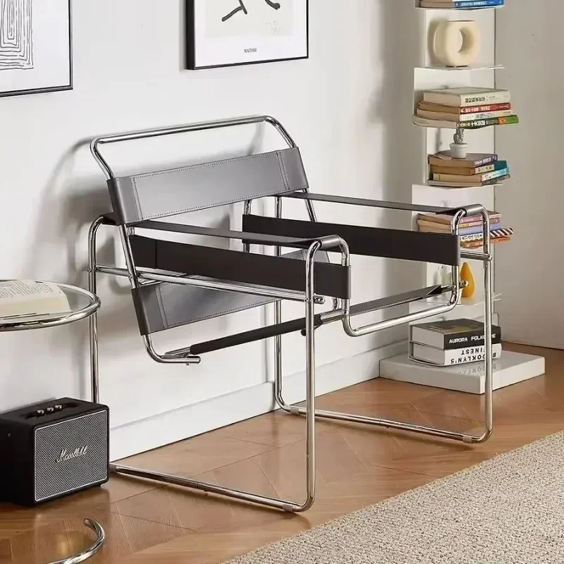 Nordic Vassili Leisure Chair Single Chair Medieval Industrial Style Network Red Bauhaus Saddle Leather Simple Photo Furniture